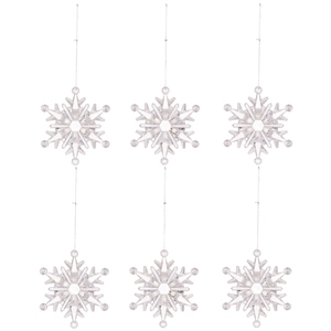Set of 6 transparent acrylic snowflake ornaments for Christmas tree decoration
