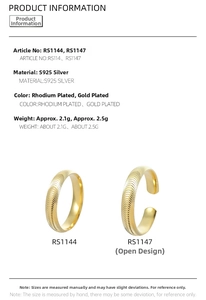 Detailed comparison of S925 silver rings showing closed and adjustable open band designs