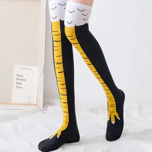 Funny chicken feet over-the-knee socks for women with unique creative claw design
