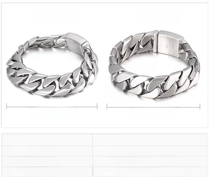 Größentabelle für 17 mm Edelstahl-Panzerarmbänder im Punk-Stil mit 316L Materialangaben