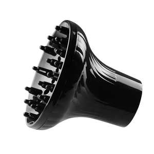 Universal black hair dryer diffuser attachment with styling nozzles for curly hair