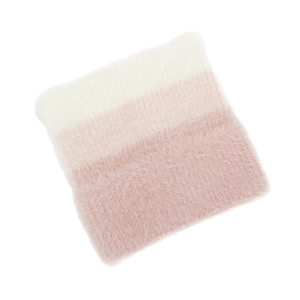Macro view of three-color gradient knit texture in white, light pink, and smoky pink