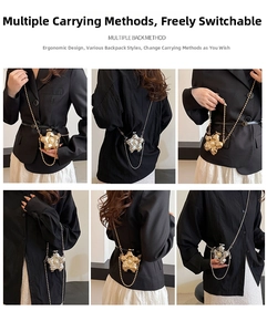 Détails des multiples façons de porter le mini sac en forme d'étoile avec perle