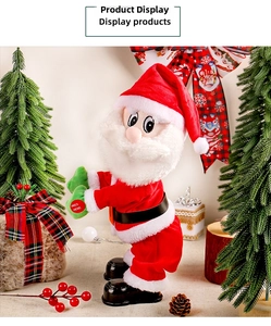 Details des musikalischen elektrischen Weihnachtsmanns mit Drück-mich-Knopf am Handschuh