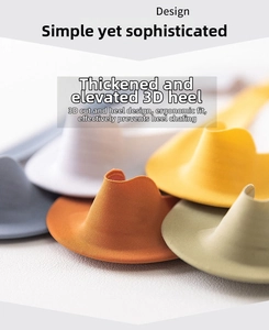 Detail of thickened 3D silicone heel protectors for no-show socks in vibrant candy colors