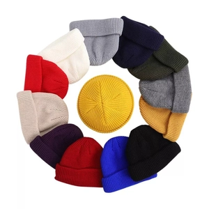 Unisex ribbed knit docker cap in various colors for autumn and winter warmth