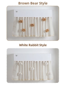 Detailed comparison of beige air conditioner covers with bear and rabbit plush decor