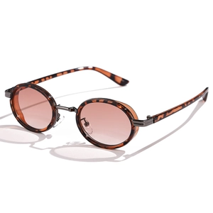 Retro Oval Sunglasses UV400 Protection Small Frame Plastic Metal Trendy Y2K Style Eyewear For Men Women