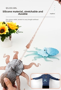 Close-up of stretchy silicone octopus stress relief toy showing high tensile strength