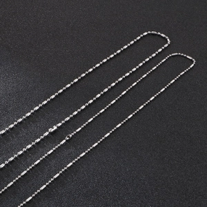Stainless Steel Ball Bead Chain Necklace Bamboo Olive Link DIY Jewelry Accessories Unisex Silver Tone High Polish