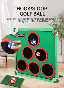 Jeu de golf d'intérieur avec cibles de score, balles adhésives et tapis pliable