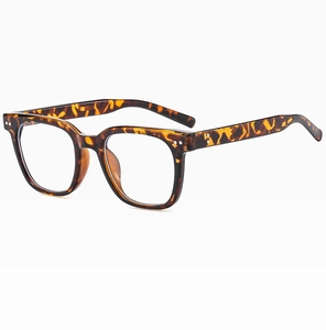 Detail of tortoise shell square frame with silver rivet studs on high quality material
