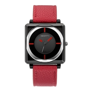 Women Square Quartz Watch Waterproof Fashion Minimalist Analog Wristwatch With Stainless Steel Back And Leather Strap