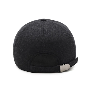 Minimalist wool blend docker cap for men with adjustable metal buckle and warm fabric
