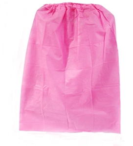 Pink disposable non-woven spa wrap with elastic waistband for beauty salon use