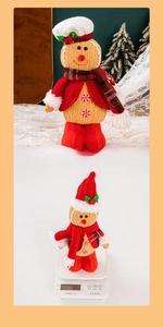 Standing Christmas gingerbread plush set with chef hat and red scarf festive decor