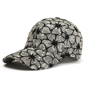 Fashion Floral Baseball Cap Women Men Sun Protection Breathable Adjustable Canvas Flower Print Outdoor Casual Hat