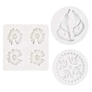 Moules en silicone marguerite et poire pour gâteaux fondant et savons artisanaux