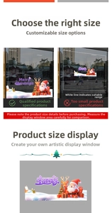 Detailed view of Santa Claus window stickers for festive holiday shop decoration