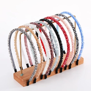 Handcrafted Crystal Beaded Headband Shiny Multi Row Hair Hoop Fashion Headwear Accessories For Women Party