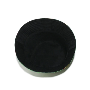 Detailed view of the breathable black cotton lining and fine stitching of the sun hat