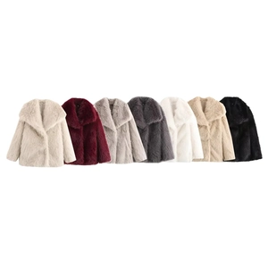 Women's faux fur warm winter jackets available in seven stylish solid colors