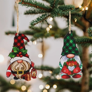 Christmas Tree Ornaments Wooden Gnome Pendants Festive Dwarf Hanging Decorations For Home Holiday Party Indoor Ornaments