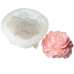 Flower Silicone Mold 3D Peony Rose Shape For DIY Candle Soap Making Fondant Cake Chocolate Baking Tool