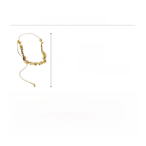 Detailed size specifications for gold leaf sequin tassel necklace in alloy material
