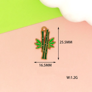 Bamboo style enamel pendant dimensions 25.5mm by 16.5mm for DIY jewelry making