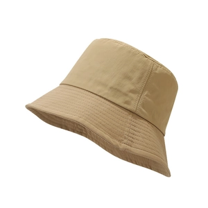 Khaki quick-dry bucket hat with reinforced stitched brim for men and women