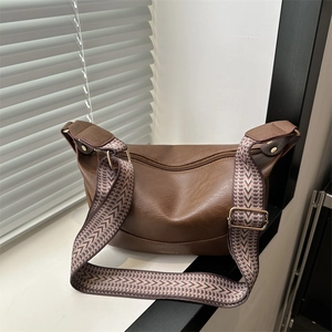 Borsa A Spalla Dumpling In Pelle PU Vintage Donna Retro Stile Maillard Borsa A Tracolla Con Ampia Tracolla In Tessuto Jacquard