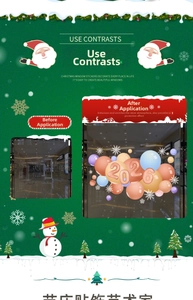 Detailed comparison of 2026 Christmas static stickers applied on glass window displays