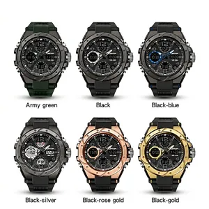 Orologio sportivo SANDA da uomo con doppio display e impermeabile 50M in sei colori