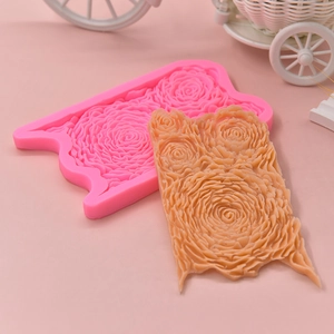 3D rose flower texture silicone mold for DIY fondant cake baking and resin craft