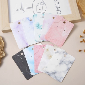 Multi-color marble pattern marble jewelry display cards for earrings and necklaces