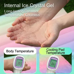 Alfombrilla de gel refrescante para mascotas con prueba de comparación de temperatura
