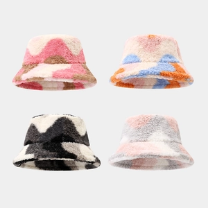 Chapeau Bob En Faux Agneau Bloc De Couleur Épais Chaud Hiver Extérieur Pour Femmes Style Loisirs