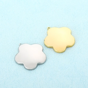 Stainless Steel Flower Pendant Polished Arc Surface Charms For DIY Jewelry Making Fashion Necklace Handcrafted Accessory