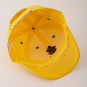 Gelbe Baumwoll-Baseballkappe für Kinder mit Panda-Design und atmungsaktivem Netzfutter