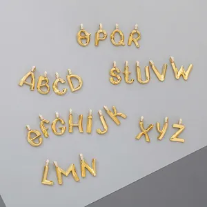 Alphabet A-Z Letter Pendant Stainless Steel Rhinestone Pave DIY Jewelry Making Accessory Charm For Women