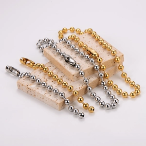 Hip Hop Round Ball Bead Necklace And Bracelet 304 Stainless Steel 18K Gold Plated Jewelry For Men Women Fashion Punk