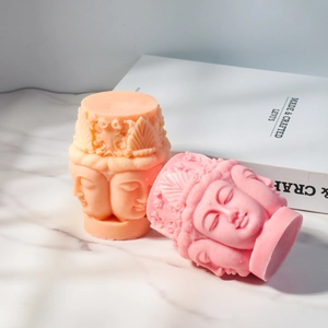 Stampo in silicone a testa di Buddha per candele profumate e sapone artigianale