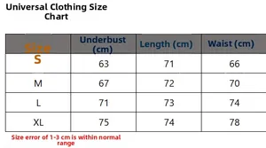 Size chart for leopard print lace sexy lingerie dress including S to XL measurements
