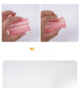 Squeezable pink mousse cake squishy toy made of slow-rebound PU foam material