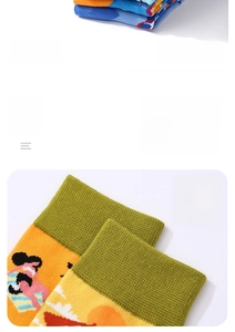 Macro view of high-elastic ribbed cuffs and knit texture on colorful cotton mid-tube socks