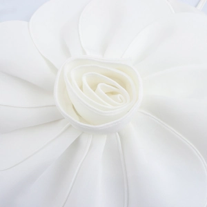 Elegant white floral two-piece set featuring 3D flower applique top and mermaid skirt