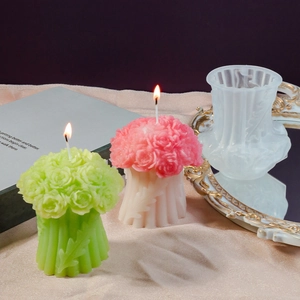 3D Rosenstrauß Kerzen Silikonform mit floralem Relief für DIY Valentinstag Bastelarbeiten