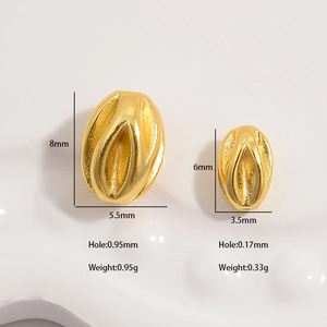 S925 Sterlingsilber Gold Kürbisperlen mit Streifen für DIY-Schmuckherstellung