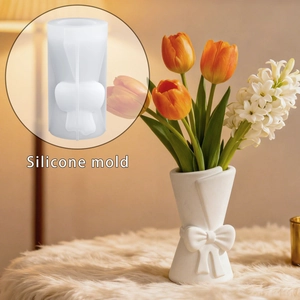 Bow-knot Bouquet Vase Silicone Mold DIY Handmade Plaster Aromatherapy Candle Craft Ornament Tool